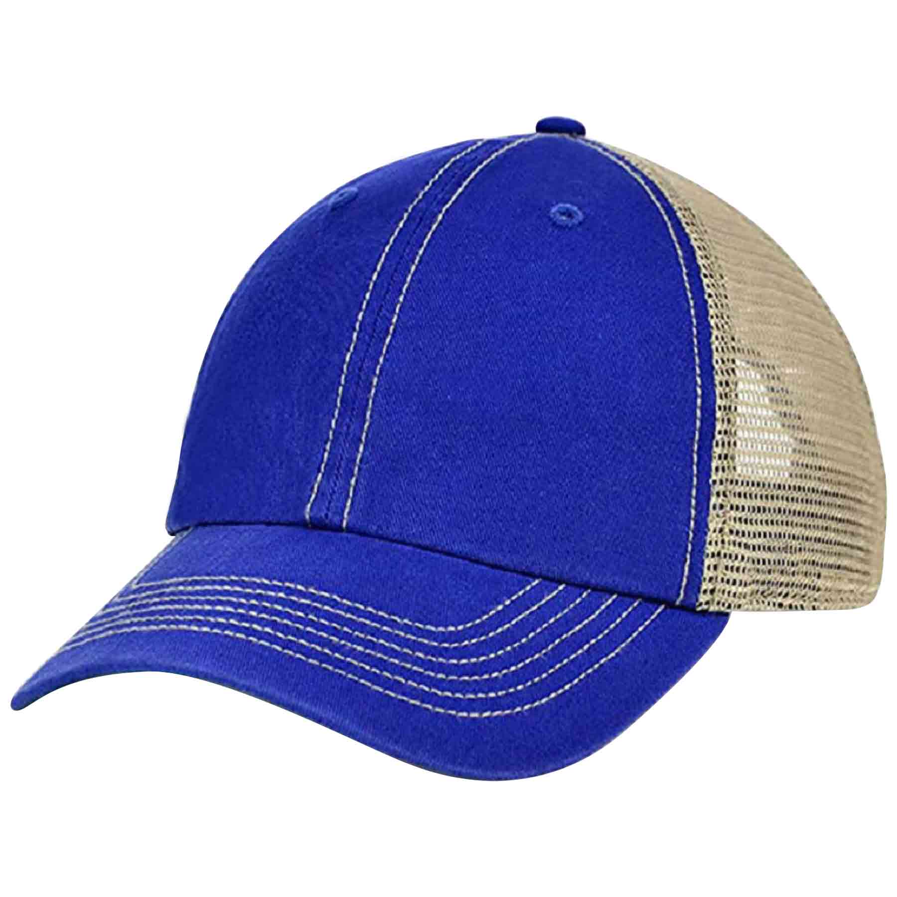 FlyFlyPromos - Two-Tone Untructured Trucker Hat with Mesh Back Dad Cap Image 3 - Promotional Product